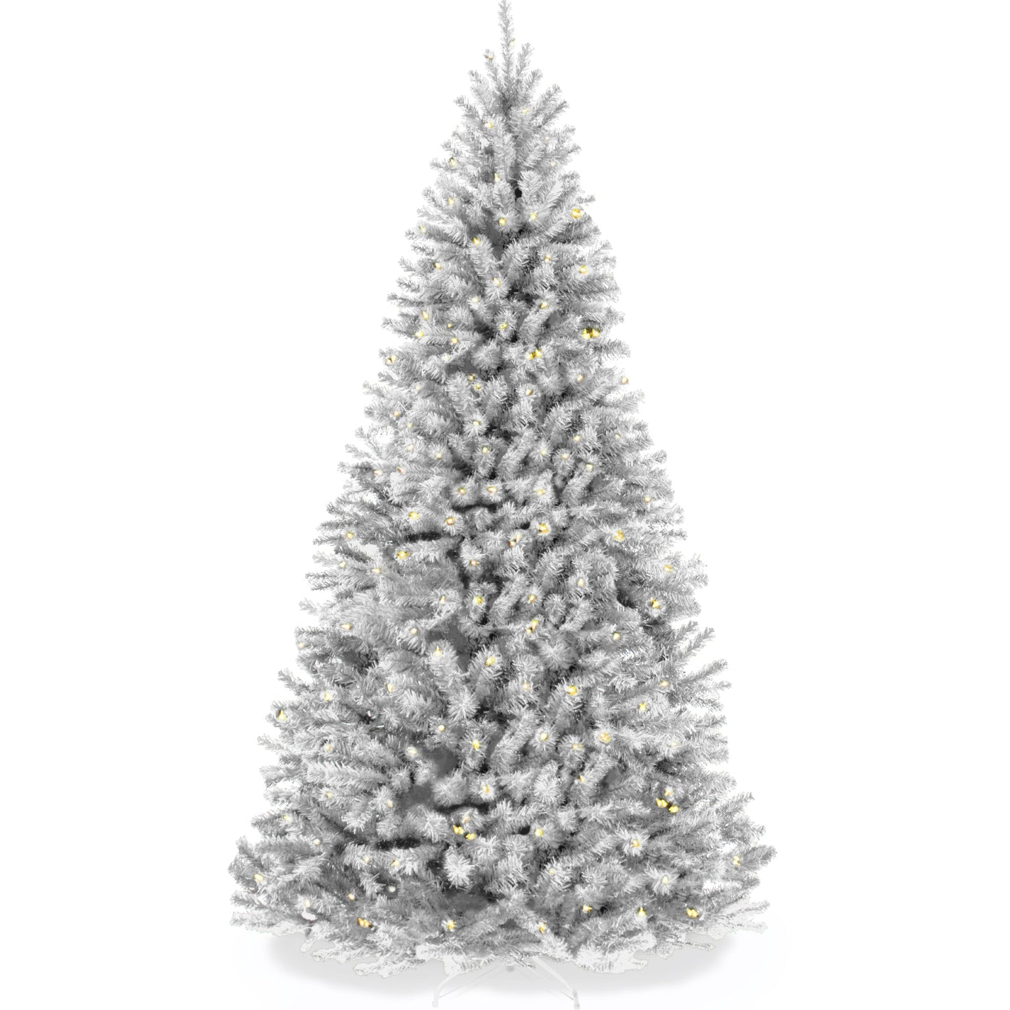 Pre-Lit Artificial White Spruce Christmas Tree w/Easy Assembly