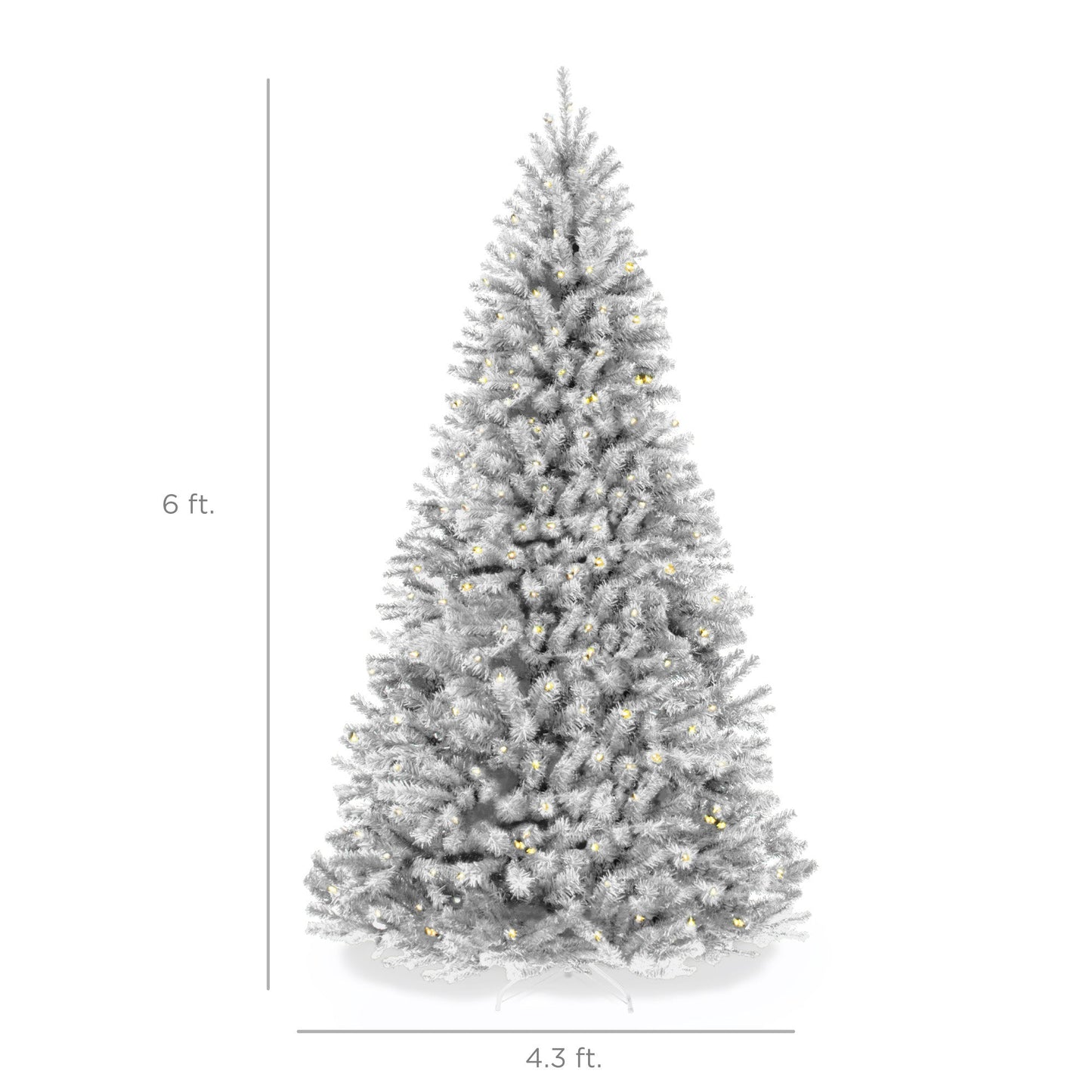 Pre-Lit Artificial White Spruce Christmas Tree w/Easy Assembly
