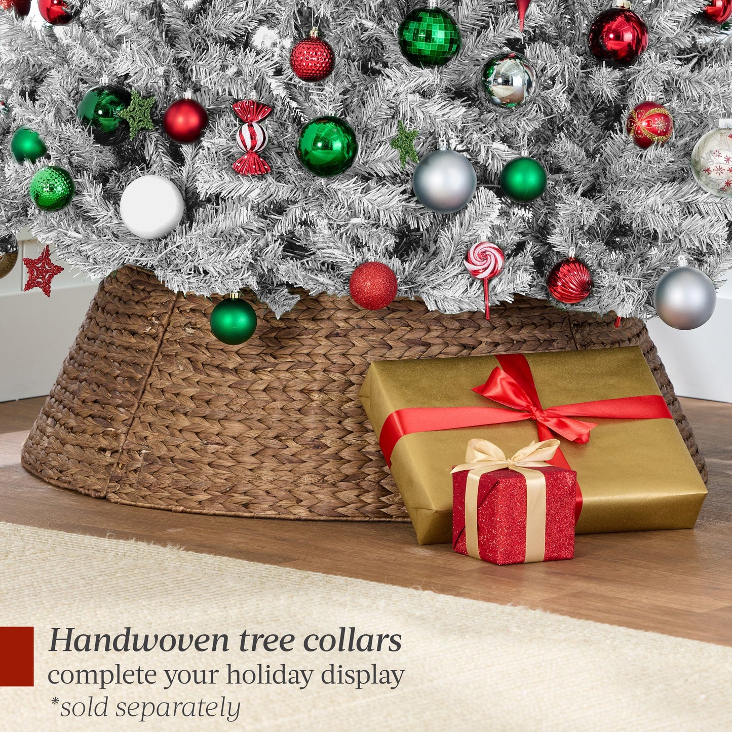 Pre-Lit Artificial White Spruce Christmas Tree w/Easy Assembly