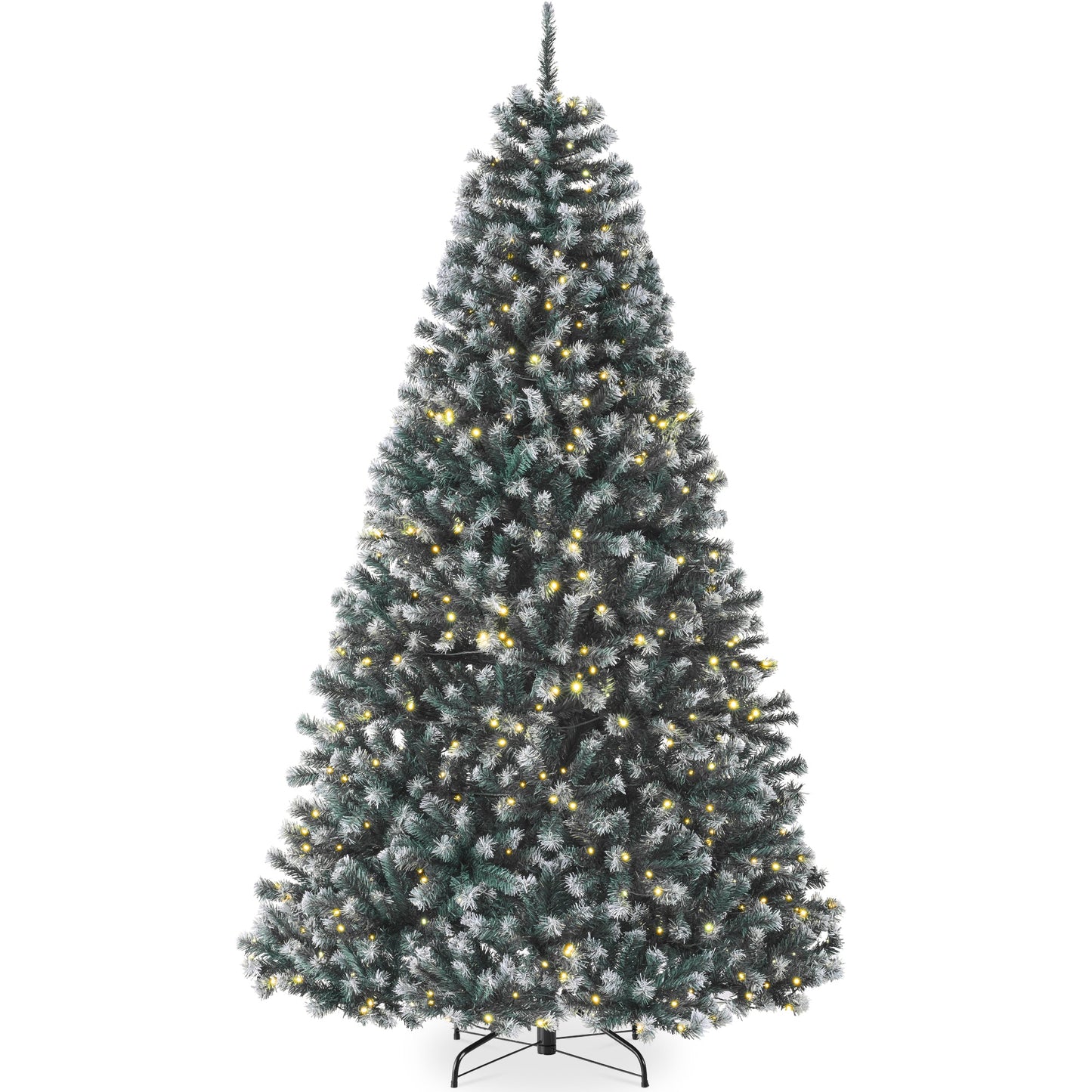 Pre-Lit Frosted Artificial Blue Spruce Christmas Tree w/Easy Assembly