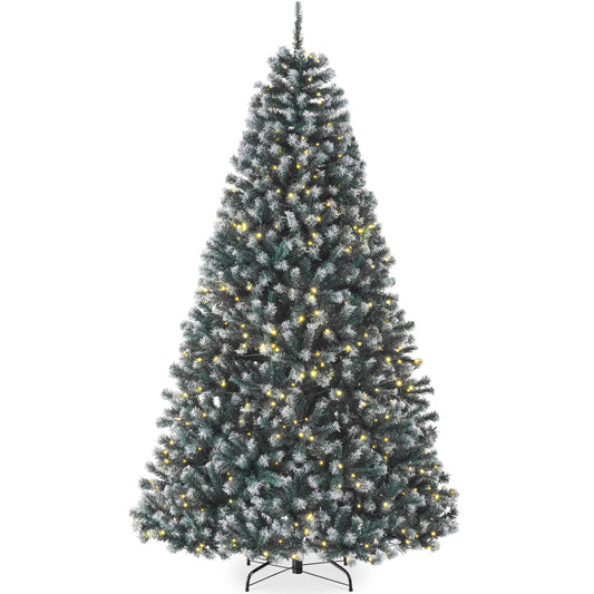 Pre-Lit Frosted Artificial Blue Spruce Christmas Tree w/Easy Assembly