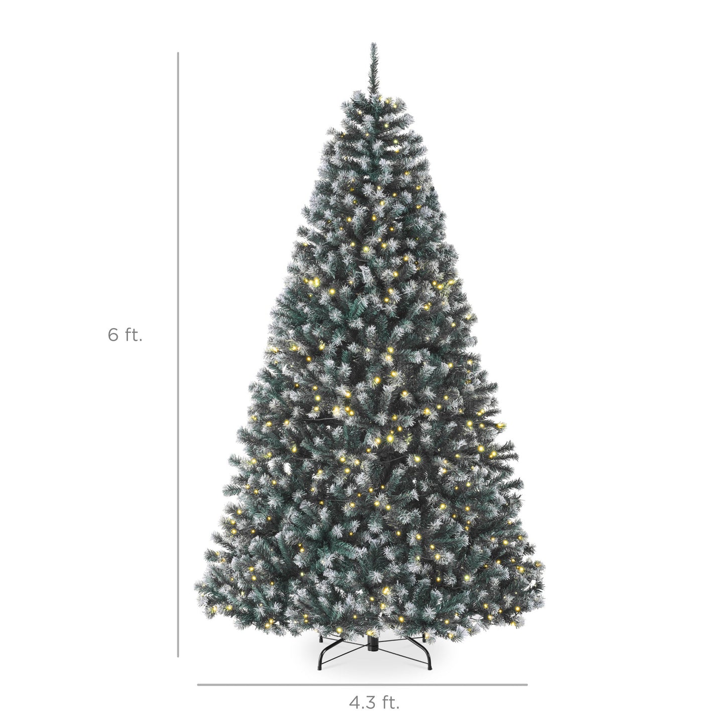 Pre-Lit Frosted Artificial Blue Spruce Christmas Tree w/Easy Assembly
