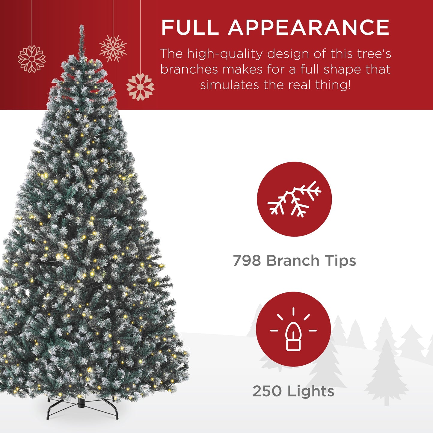 Pre-Lit Frosted Artificial Blue Spruce Christmas Tree w/Easy Assembly