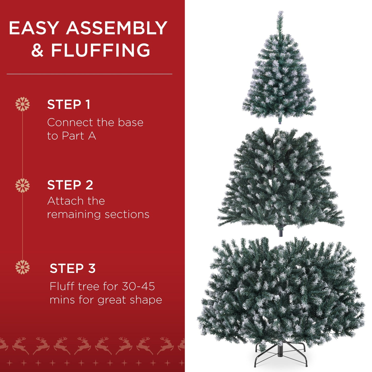 Pre-Lit Frosted Artificial Blue Spruce Christmas Tree w/Easy Assembly