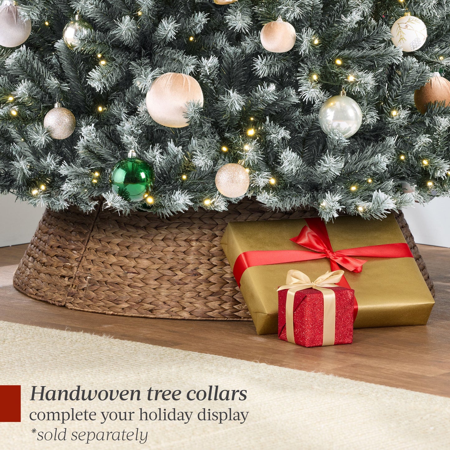 Pre-Lit Frosted Artificial Blue Spruce Christmas Tree w/Easy Assembly