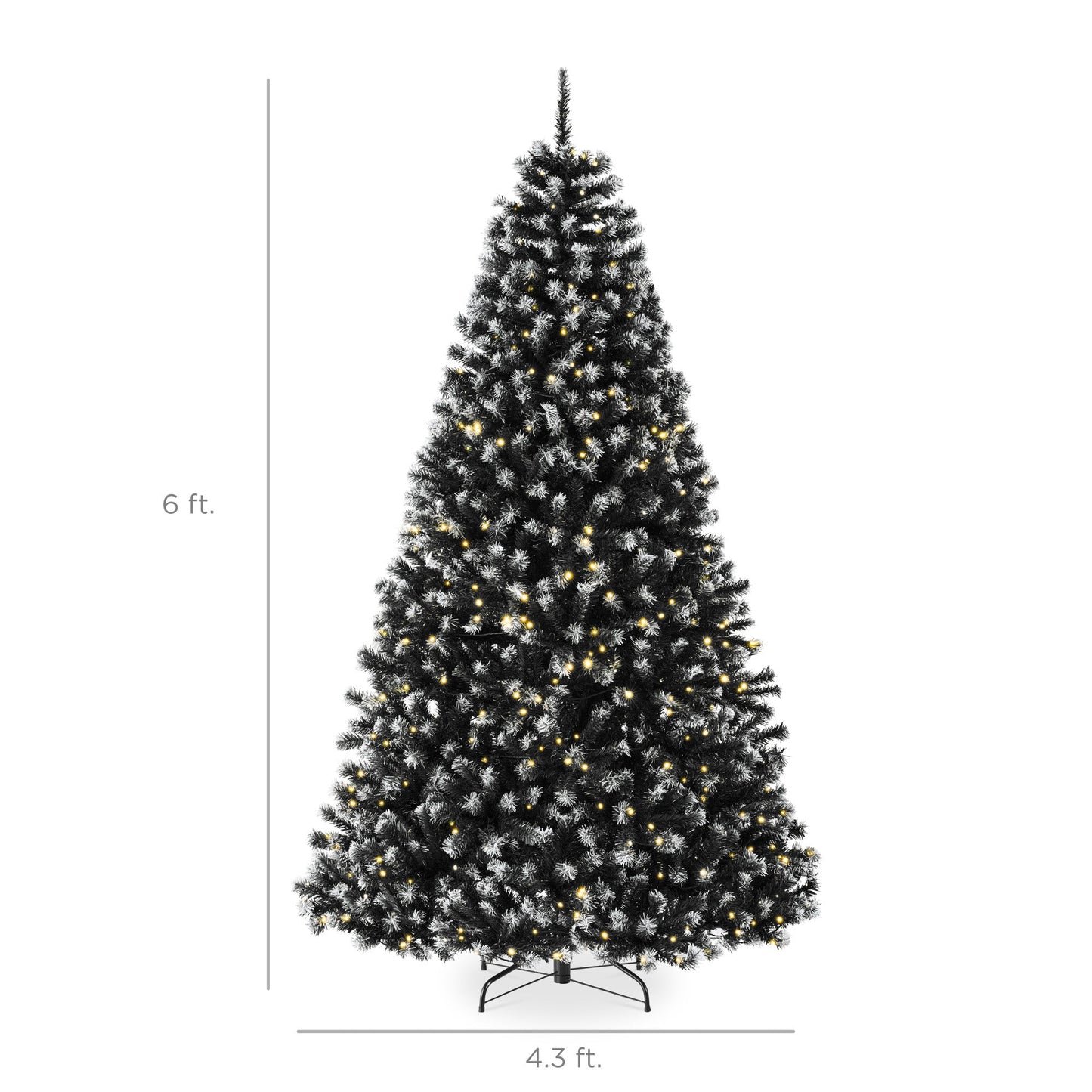 Pre-Lit Frosted Artificial Black Spruce Christmas Tree w/Easy Assembly