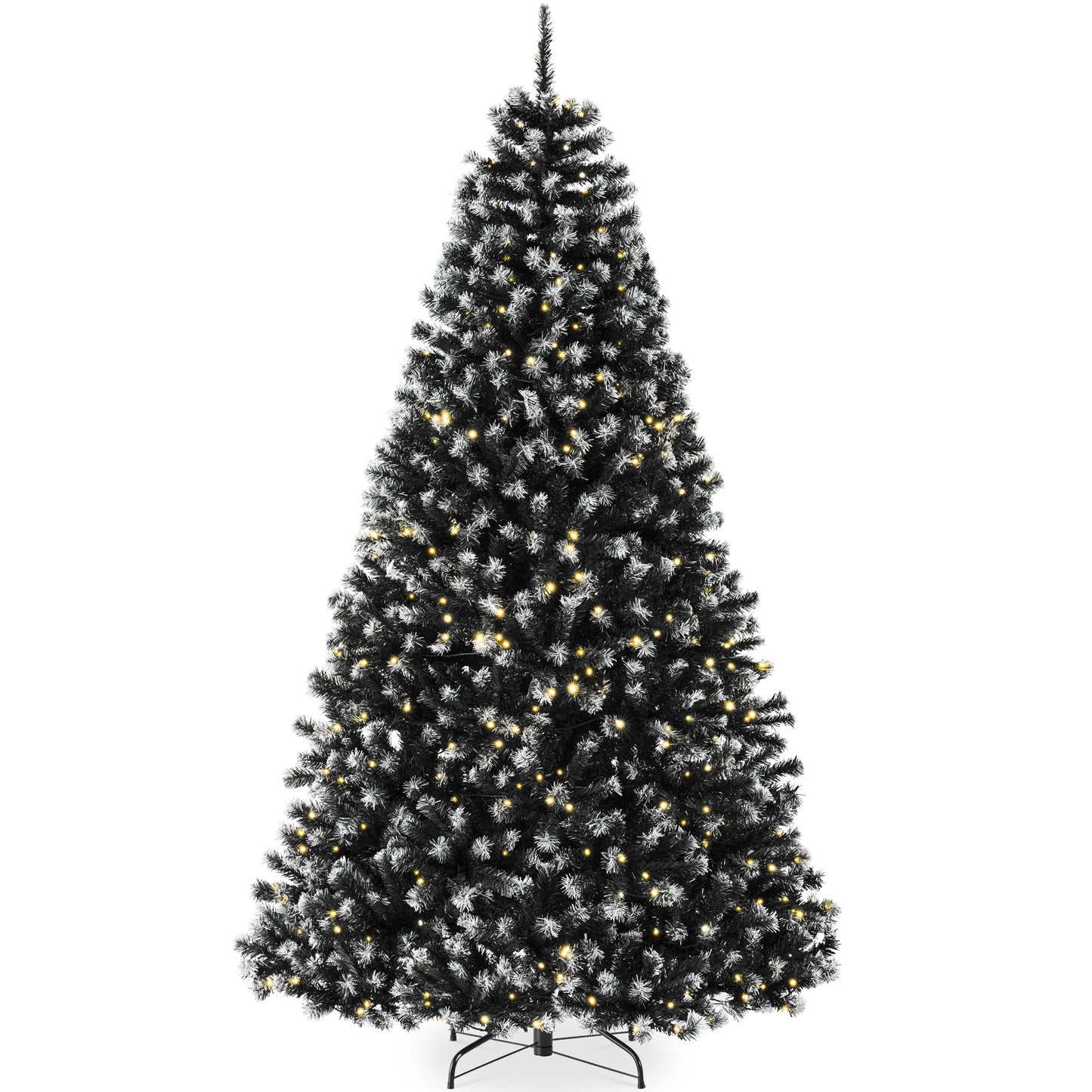 Pre-Lit Frosted Artificial Black Spruce Christmas Tree w/Easy Assembly