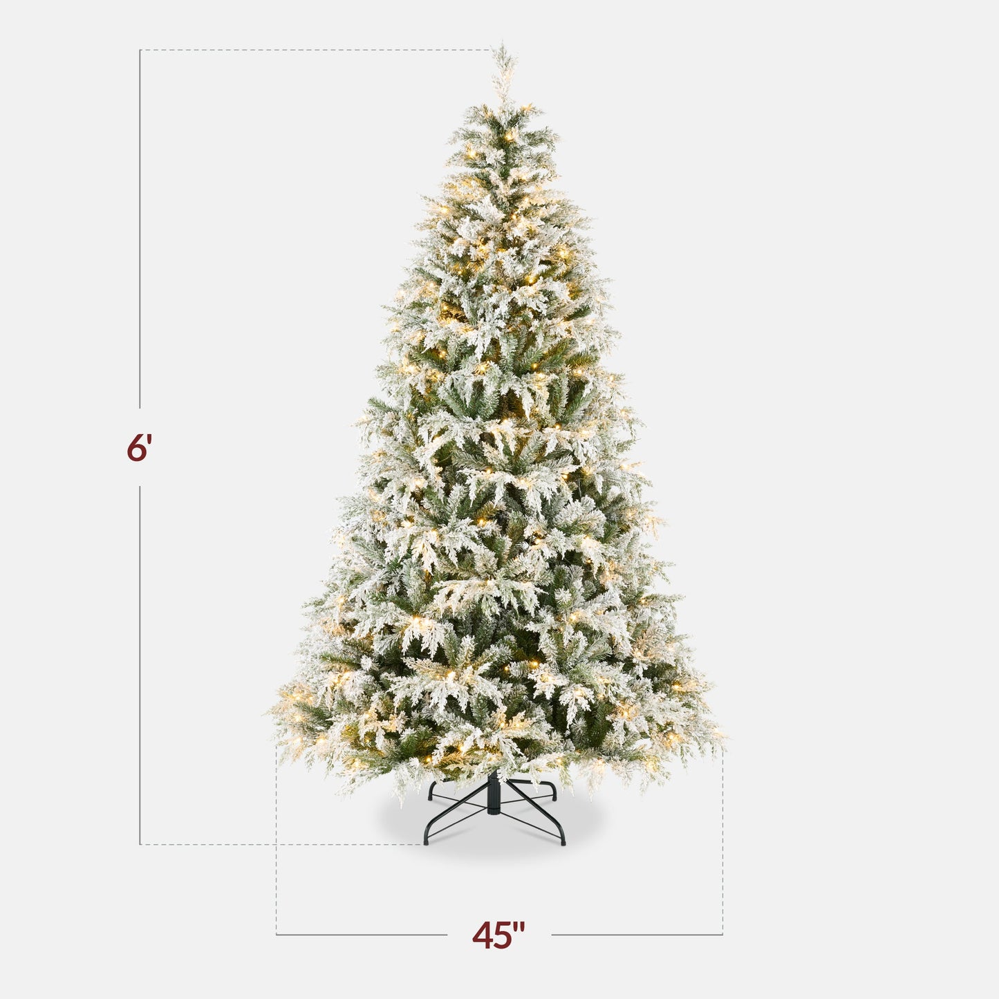 Pre-Lit Flocked Cedar Cypress Christmas Tree w/ Twinkling Lights