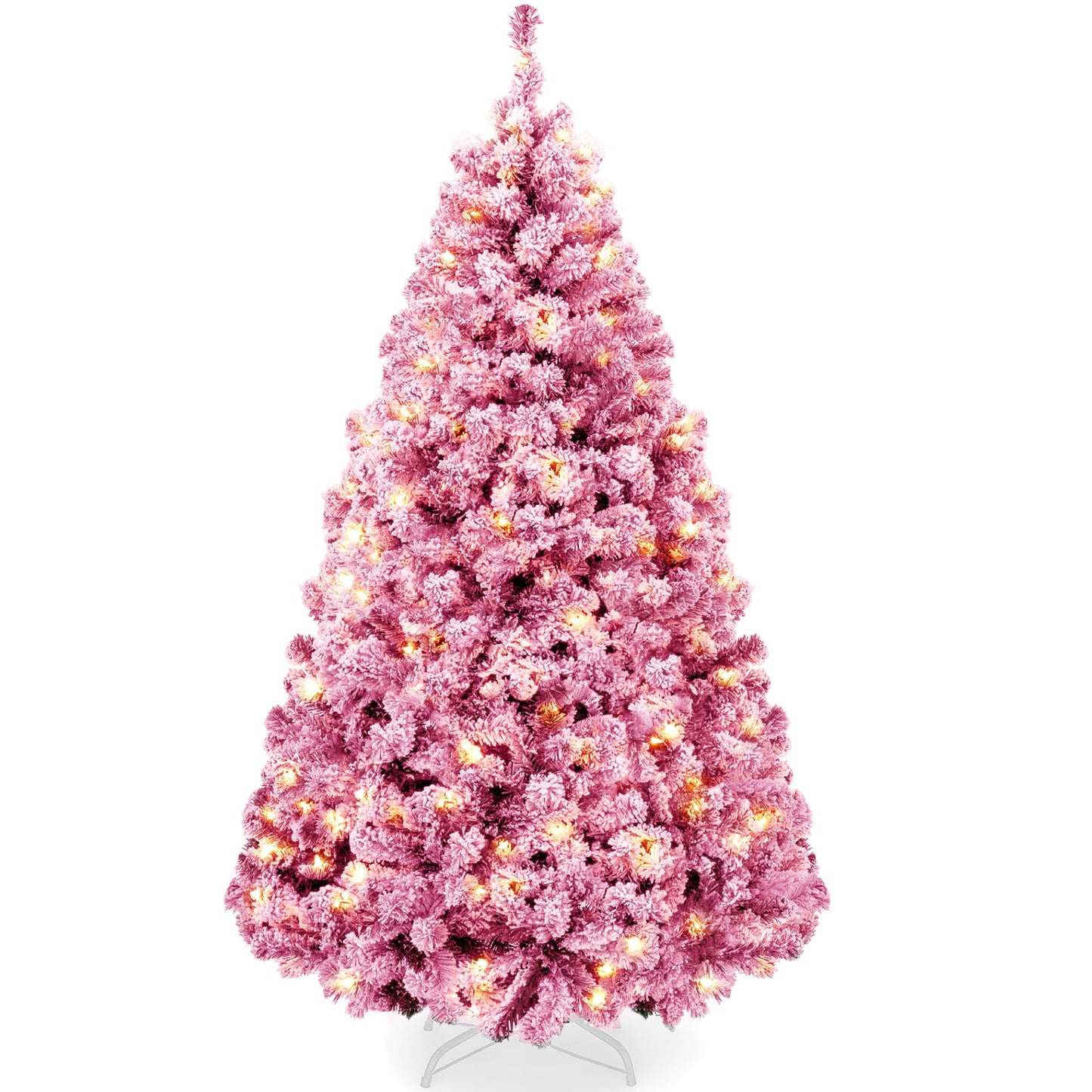 Pre-lit Christmas Tree Snow Flocked Holiday Decor w/Twinkle Lights
