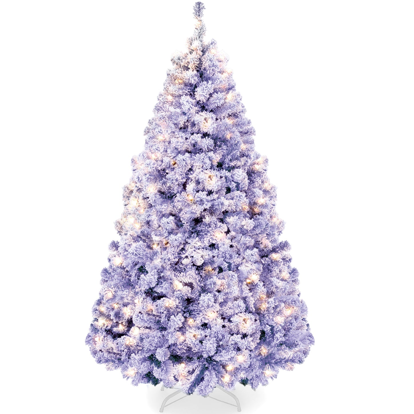 Pre-lit Christmas Tree Snow Flocked Holiday Decor w/Twinkle Lights