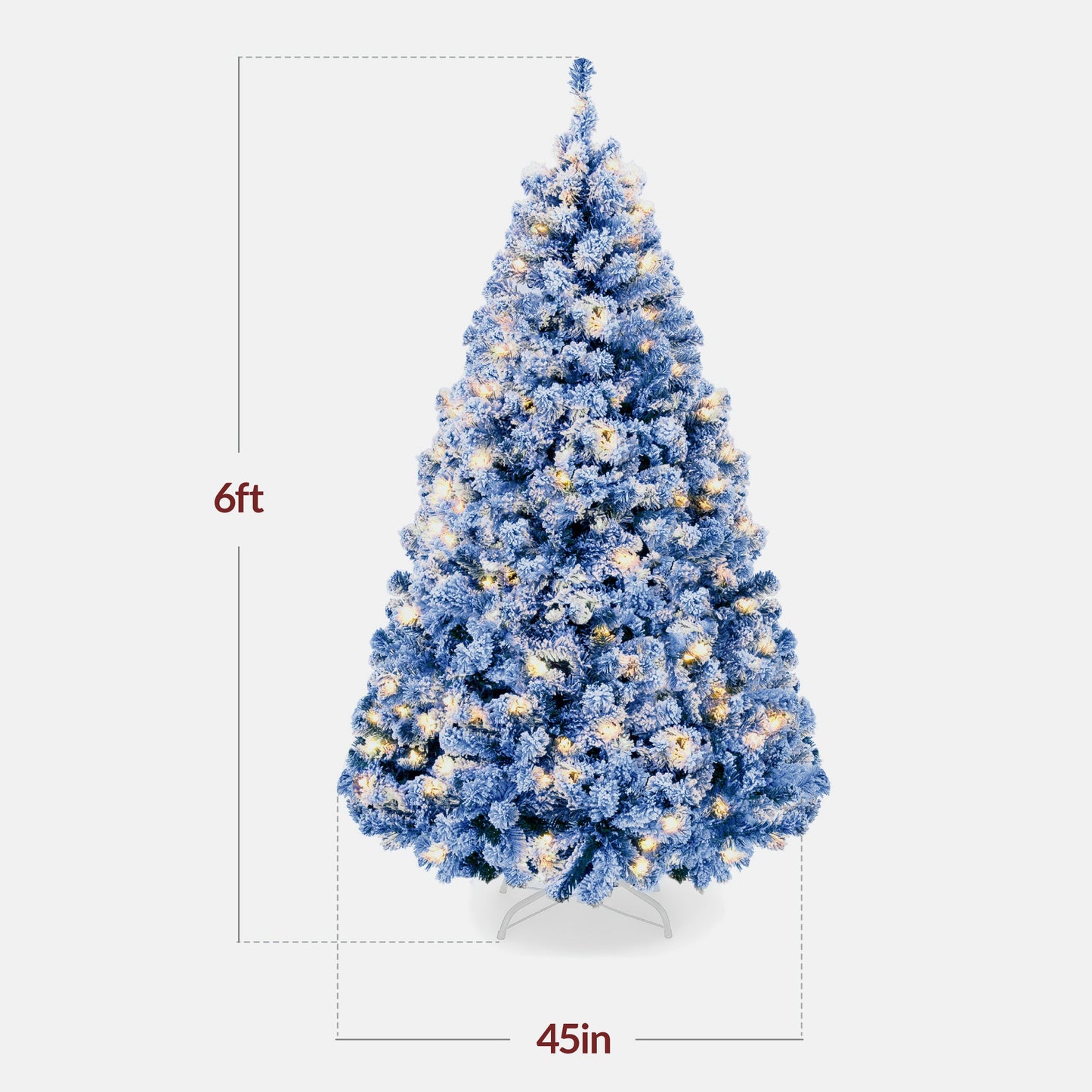 Pre-lit Christmas Tree Snow Flocked Holiday Decor w/Twinkle Lights