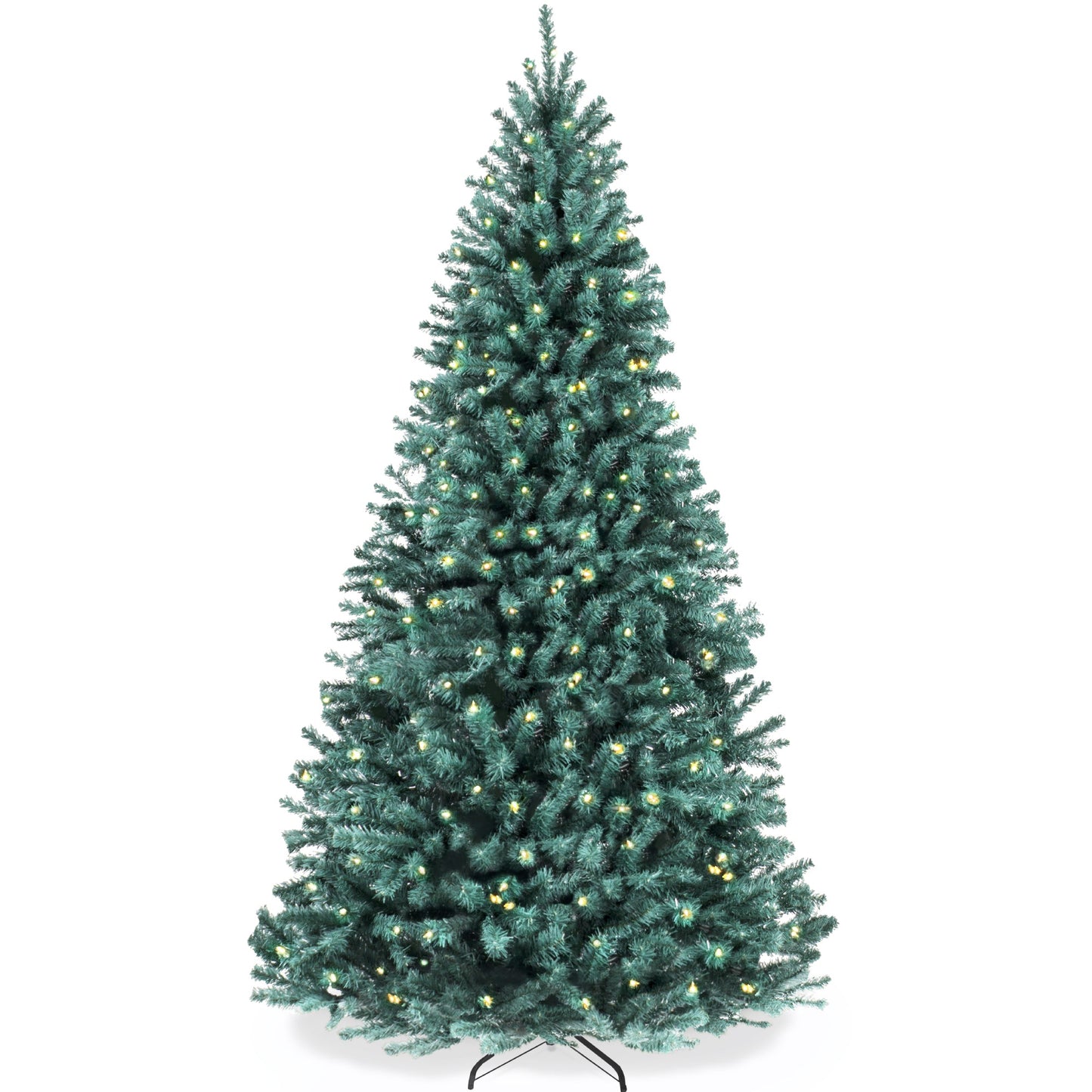 Pre-Lit Blue Spruce Christmas Tree w/ Foldable Base Incandescent Lights