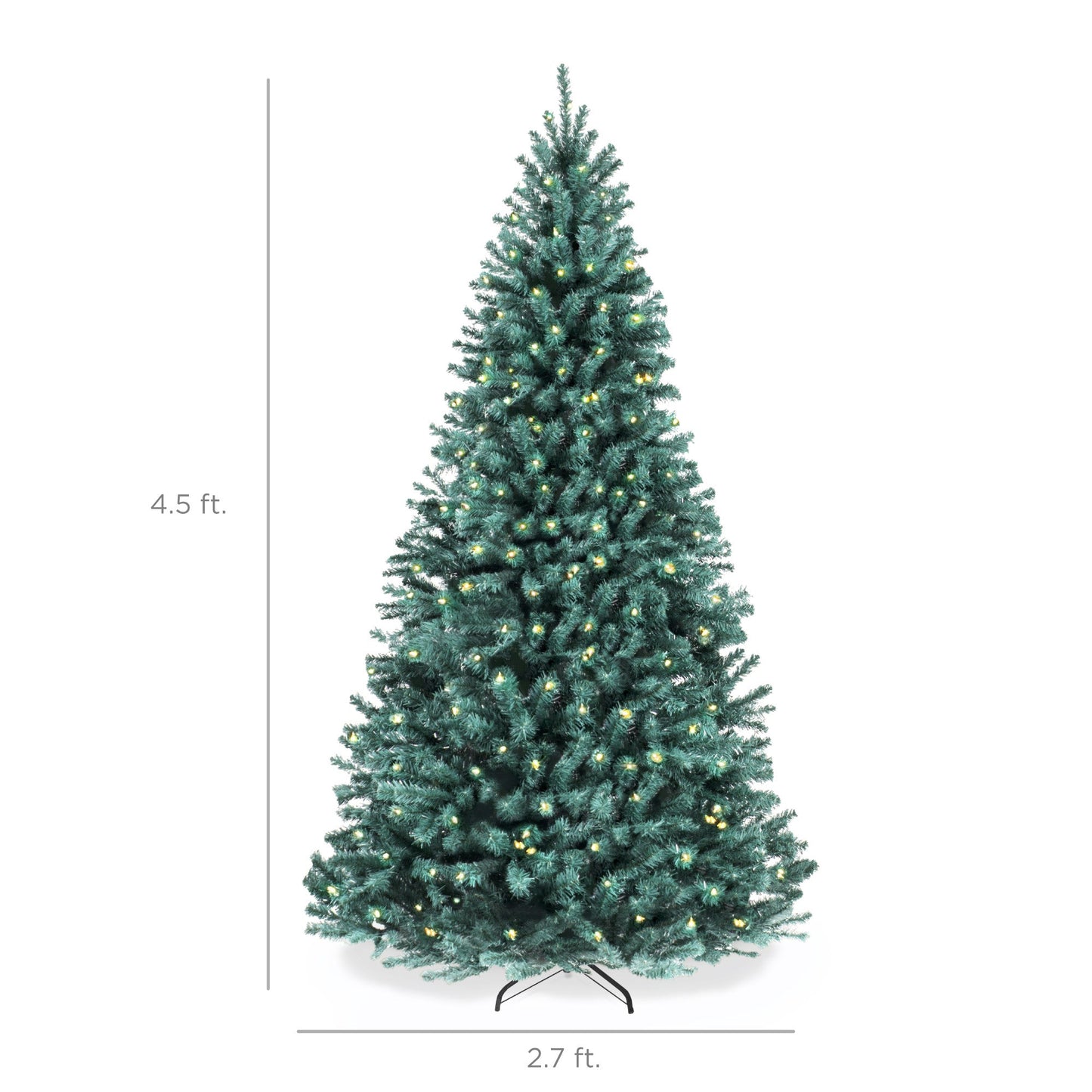 Pre-Lit Blue Spruce Christmas Tree w/ Foldable Base Incandescent Lights