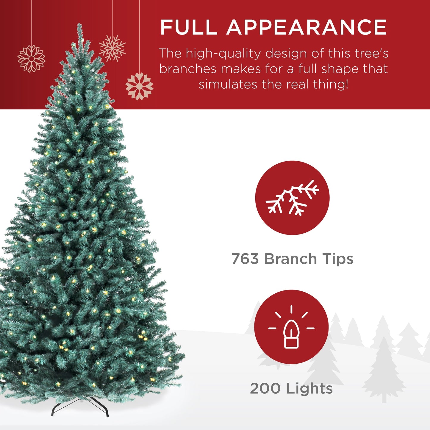 Pre-Lit Blue Spruce Christmas Tree w/ Foldable Base Incandescent Lights