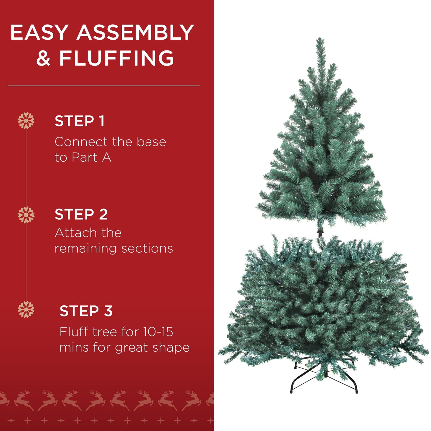 Pre-Lit Blue Spruce Christmas Tree w/ Foldable Base Incandescent Lights